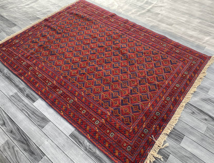 Handmade Afghan Tribal Meshwani Rug 204x152 cm KAS#775