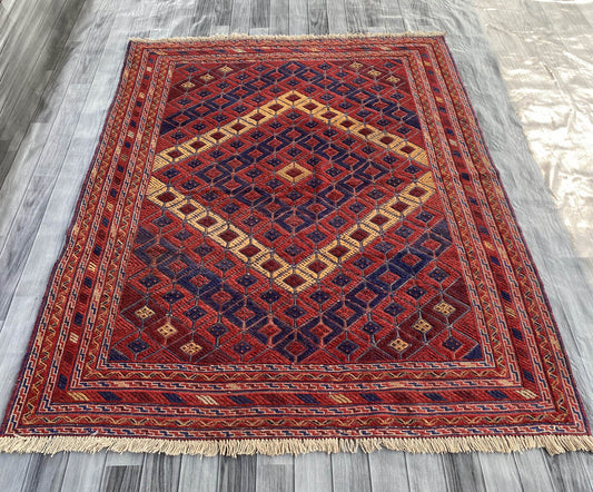 Handmade Afghan Tribal Meshwani Rug 190x158 cm KAS#776