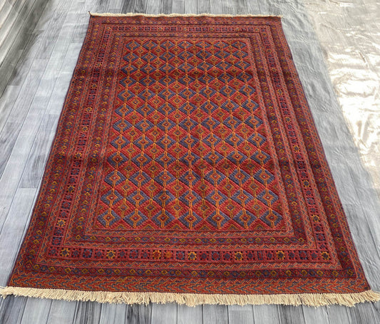 Handmade Afghan Tribal Meshwani Rug 200x145 cm KAS#777