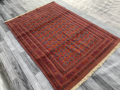 Handmade Afghan Tribal Meshwani Rug 200x145 cm KAS#777