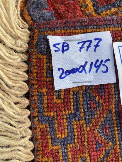 Handmade Afghan Tribal Meshwani Rug 200x145 cm KAS#777