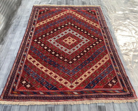 Handmade Afghan Tribal Meshwani Rug 211x158 cm KAS#778