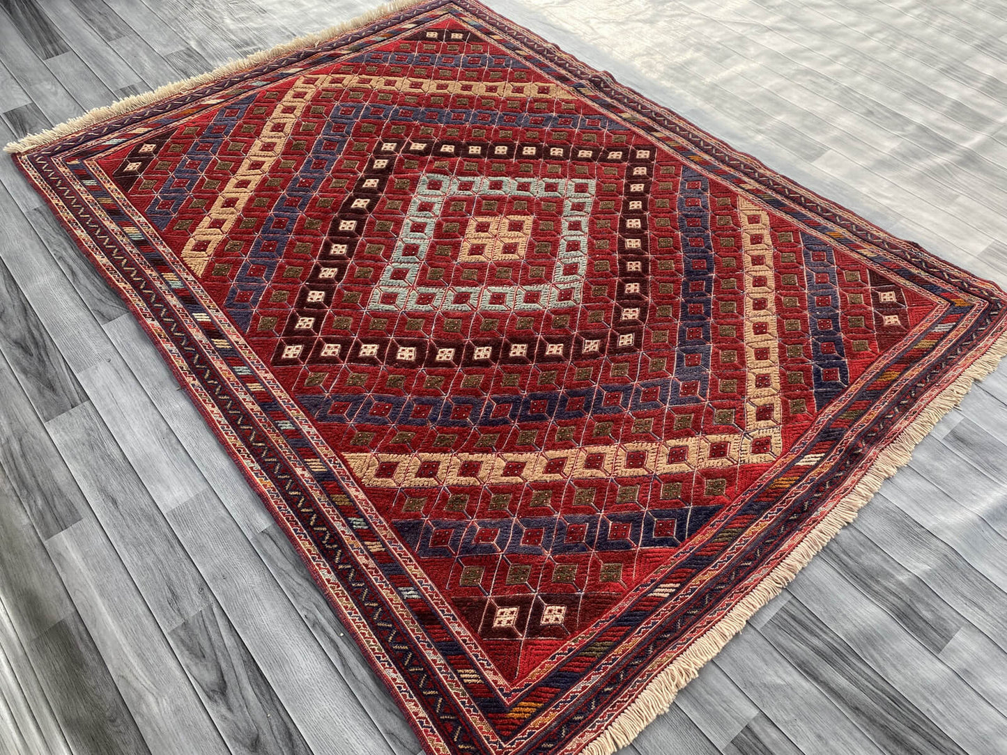Handmade Afghan Tribal Meshwani Rug 211x158 cm KAS#778
