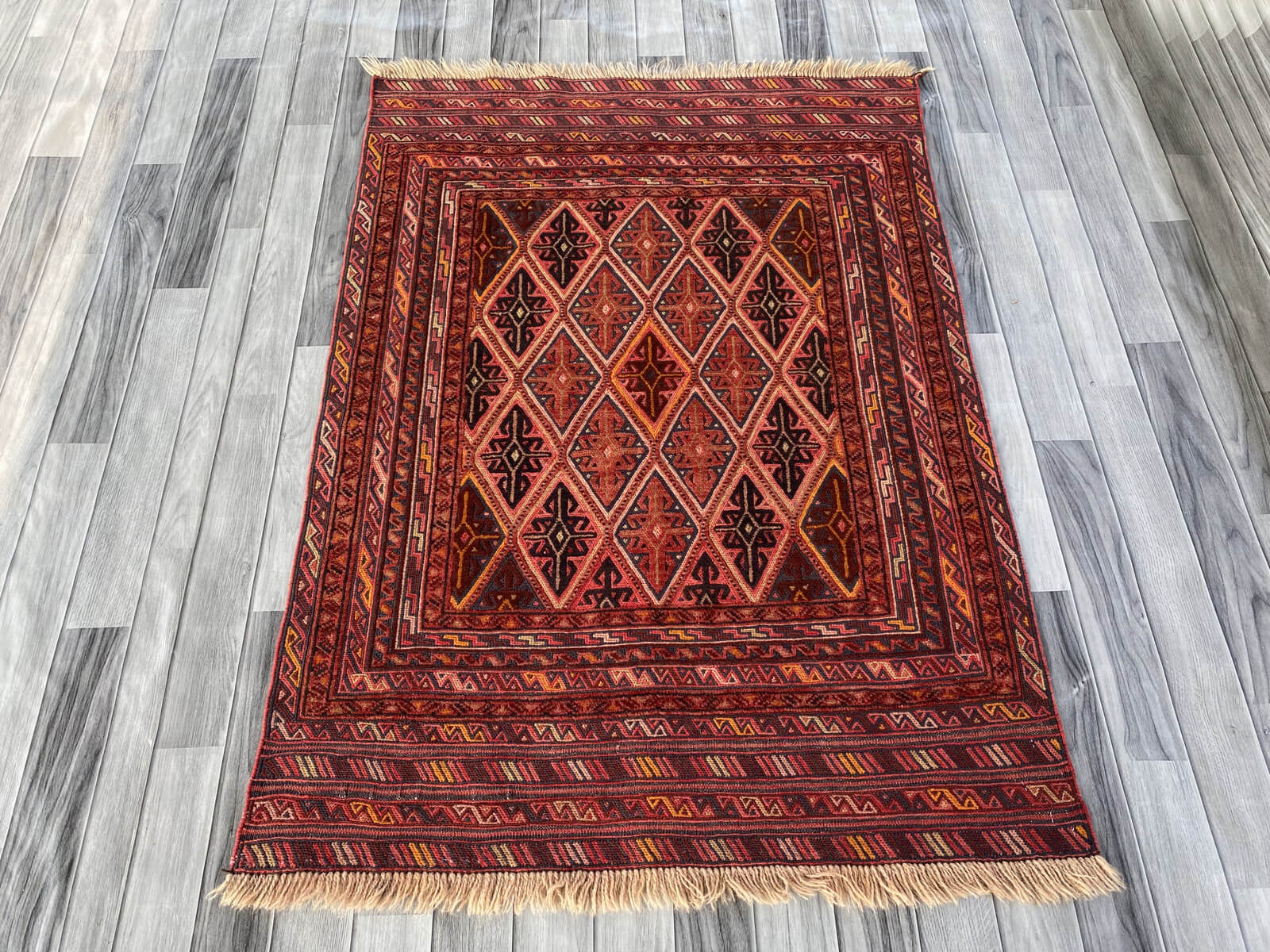 Handmade Afghan Tribal Meshwani Rug 147x107 cm KAS#779