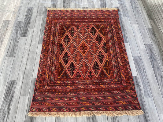 Handmade Afghan Tribal Meshwani Rug 147x107 cm KAS#779