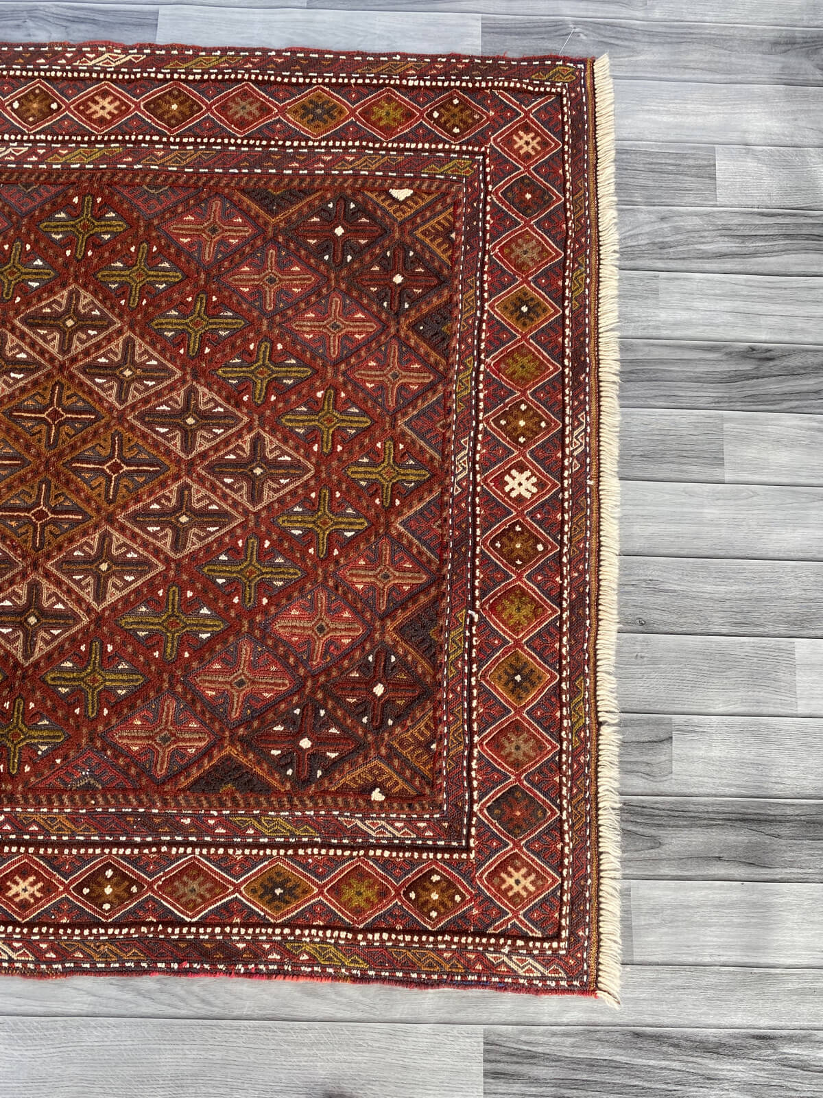 Handmade Afghan Tribal Meshwani Rug 142x123 cm KAS#780