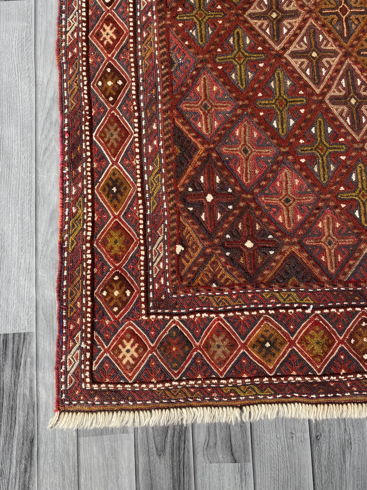Handmade Afghan Tribal Meshwani Rug 142x123 cm KAS#780