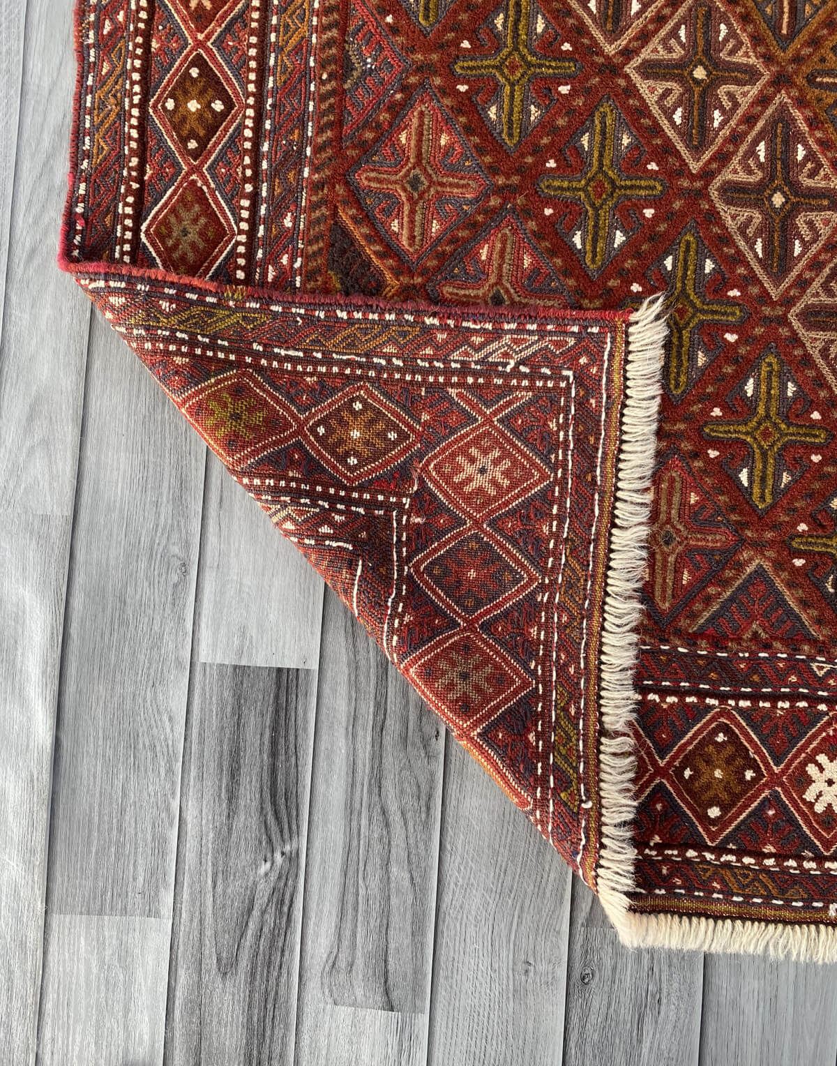Handmade Afghan Tribal Meshwani Rug 142x123 cm KAS#780