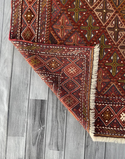 Handmade Afghan Tribal Meshwani Rug 142x123 cm KAS#780
