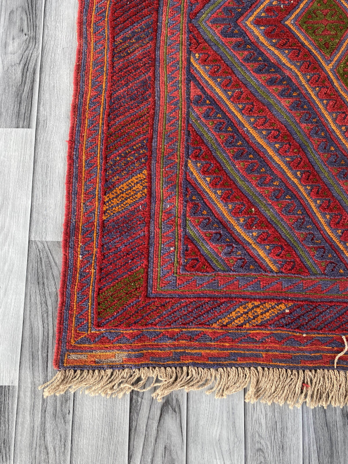 Handmade Afghan Tribal Meshwani Rug 132x110 cm KAS#781