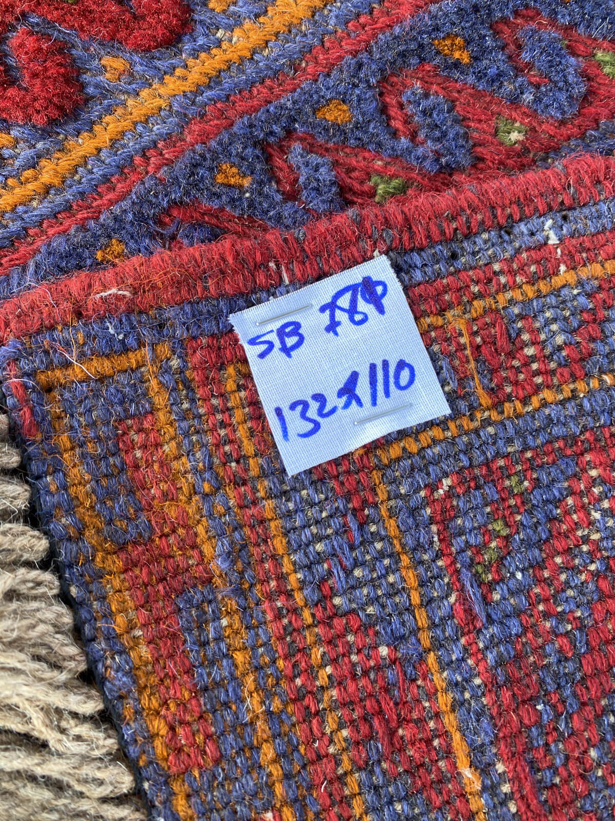 Handmade Afghan Tribal Meshwani Rug 132x110 cm KAS#781