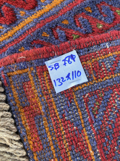 Handmade Afghan Tribal Meshwani Rug 132x110 cm KAS#781
