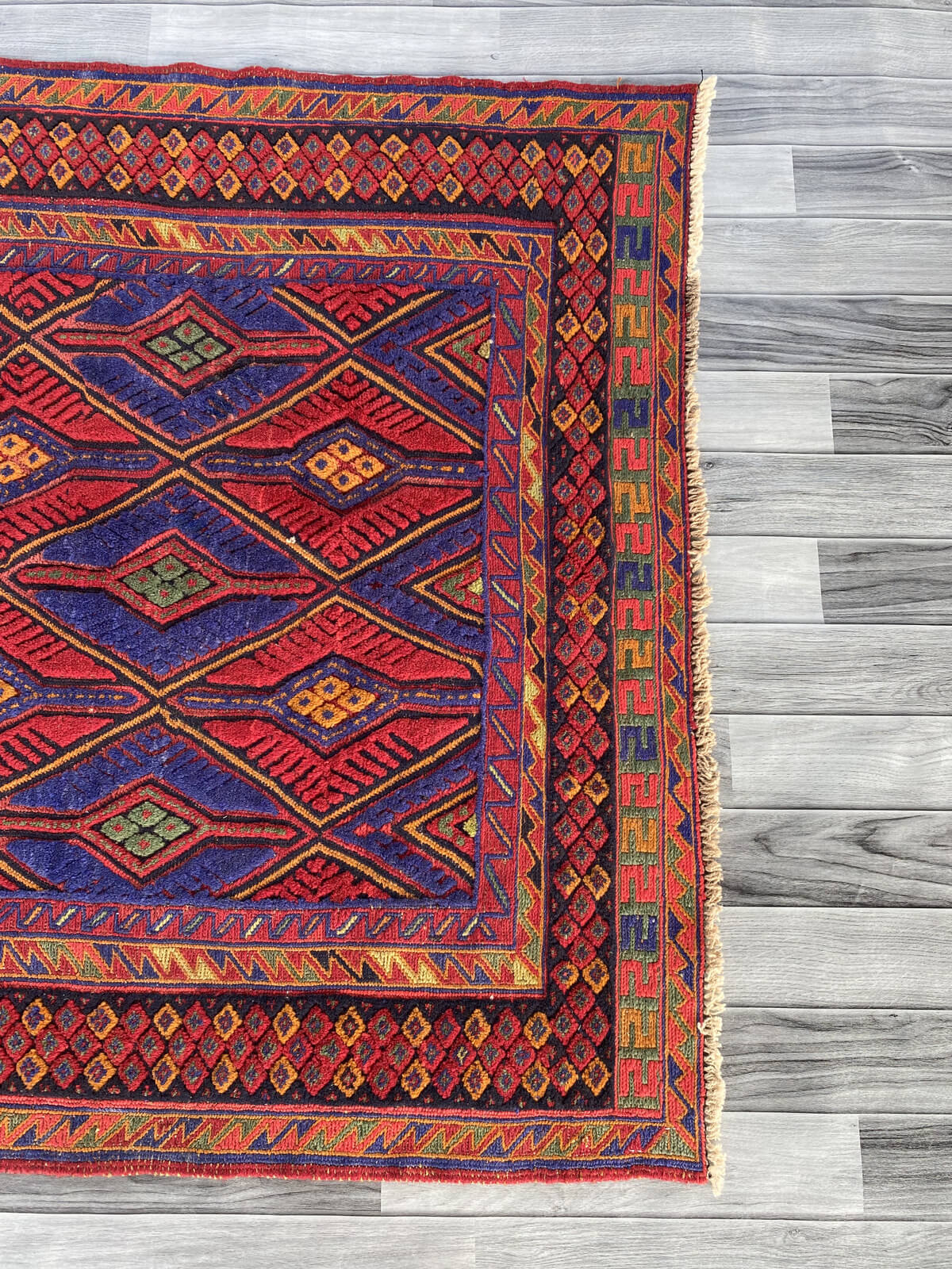 Handmade Afghan Tribal Meshwani Rug 139x125 cm KAS#782