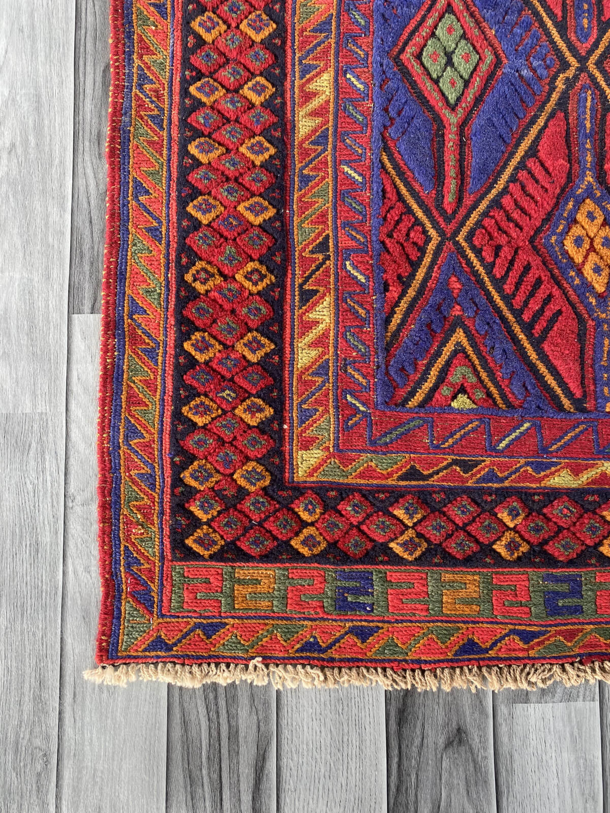 Handmade Afghan Tribal Meshwani Rug 139x125 cm KAS#782