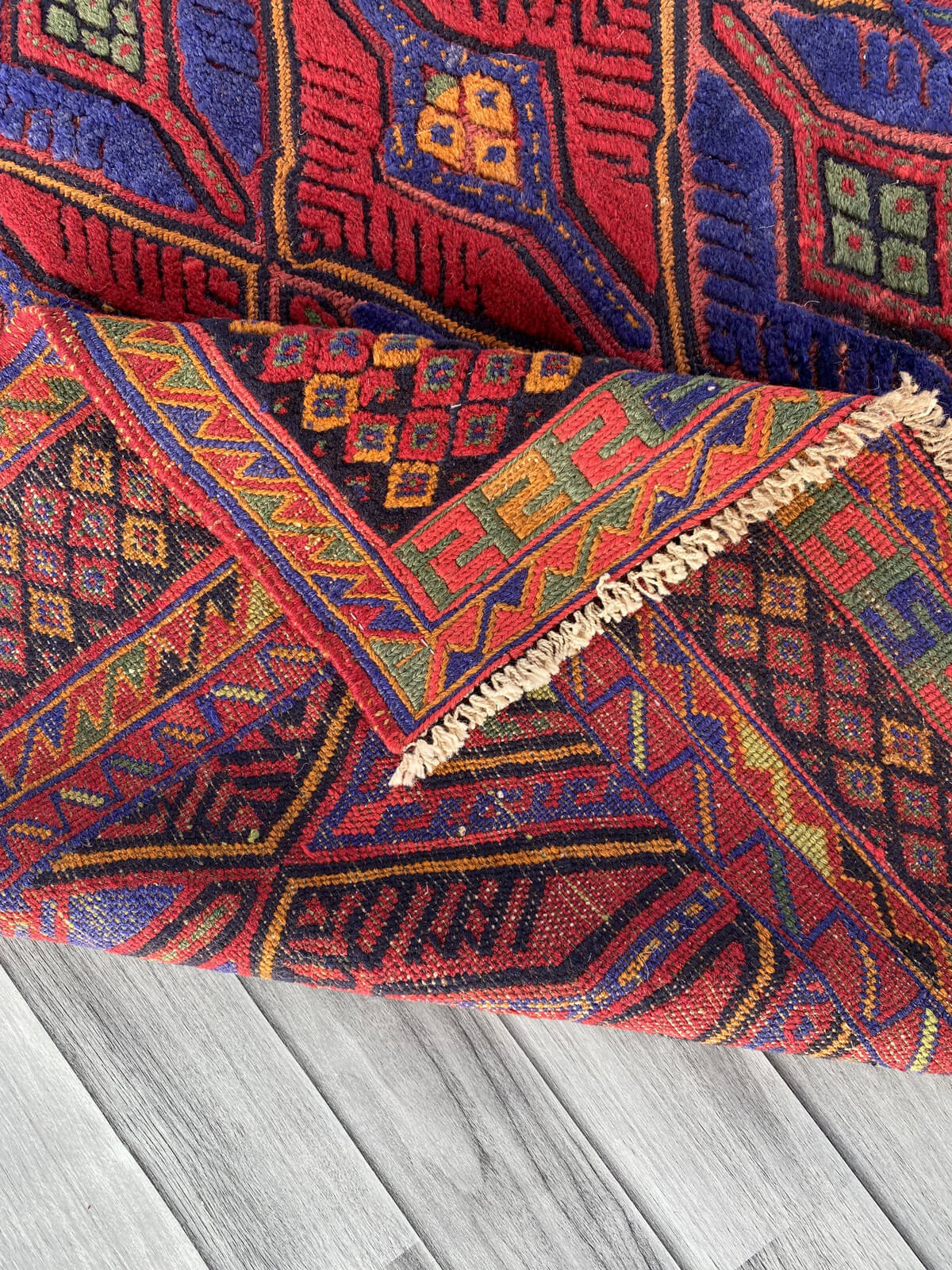 Handmade Afghan Tribal Meshwani Rug 139x125 cm KAS#782