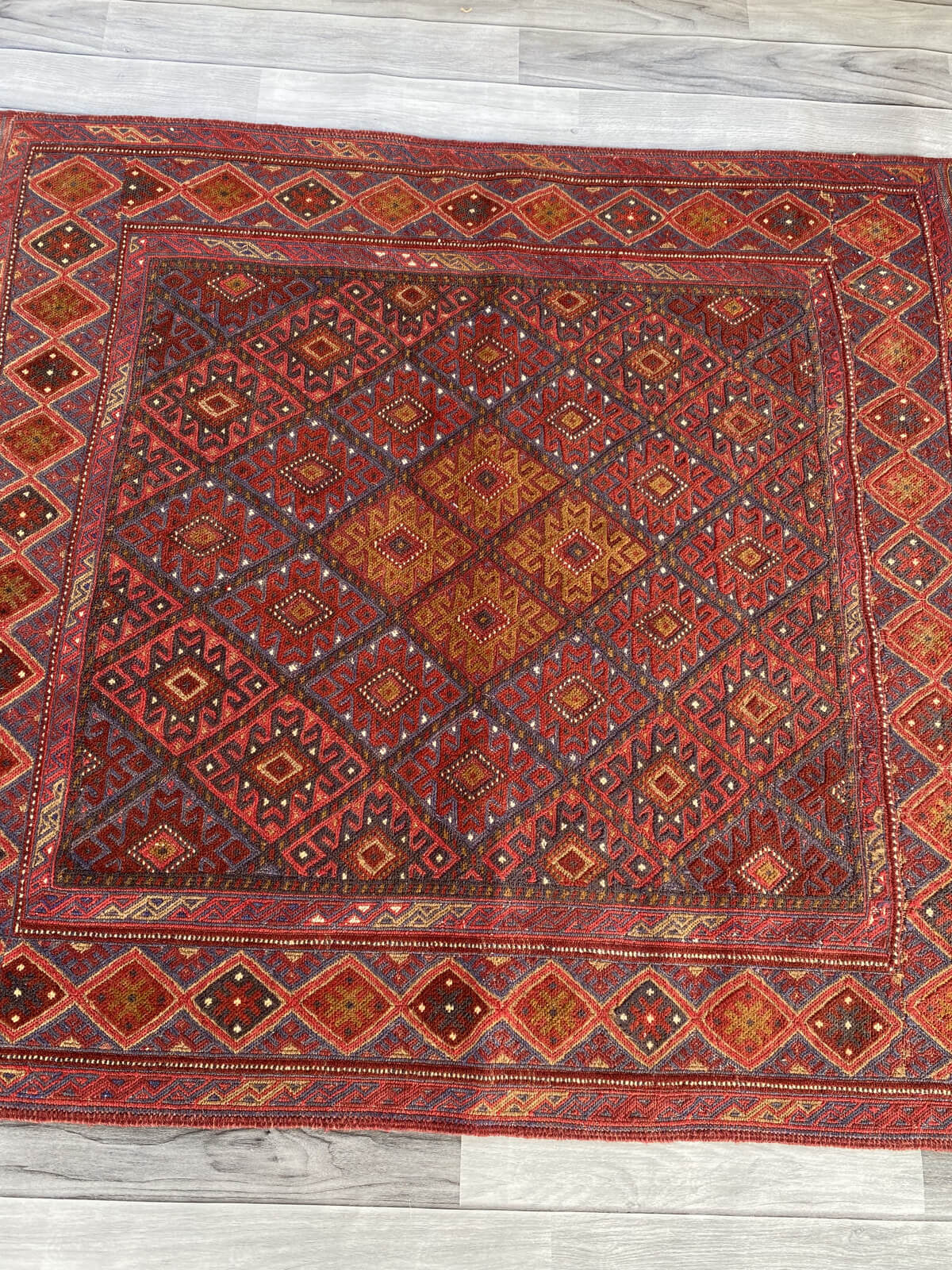 Handmade Afghan Tribal Meshwani Rug 143x121 cm KAS#783