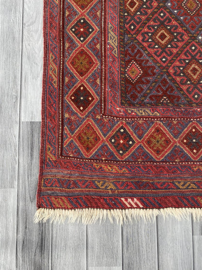 Handmade Afghan Tribal Meshwani Rug 143x121 cm KAS#783