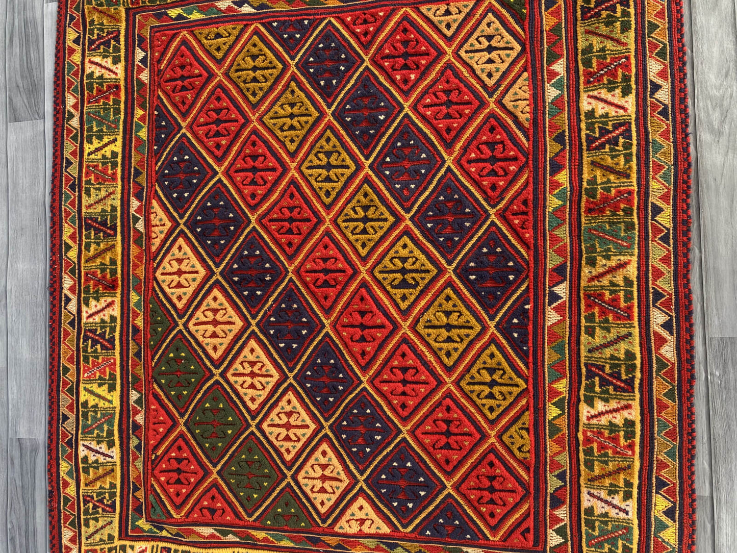 Handmade Afghan Tribal Meshwani Rug 140x125 cm KAS#784