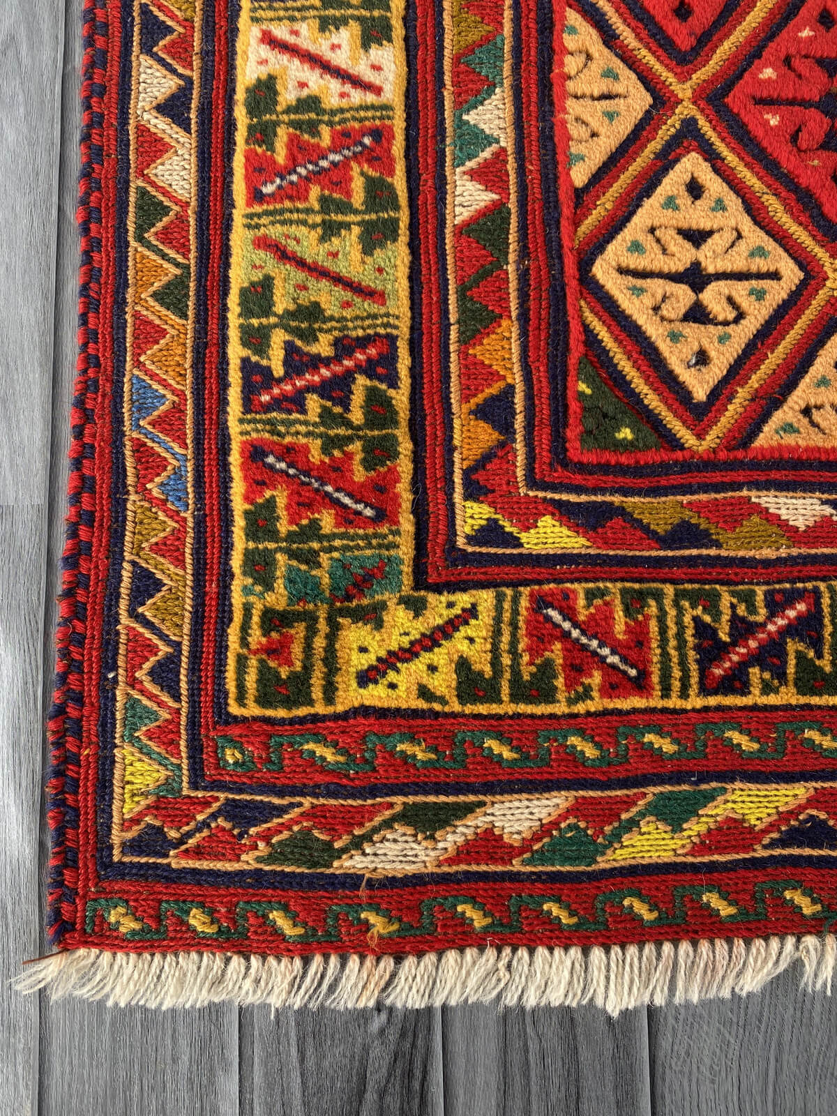 Handmade Afghan Tribal Meshwani Rug 140x125 cm KAS#784