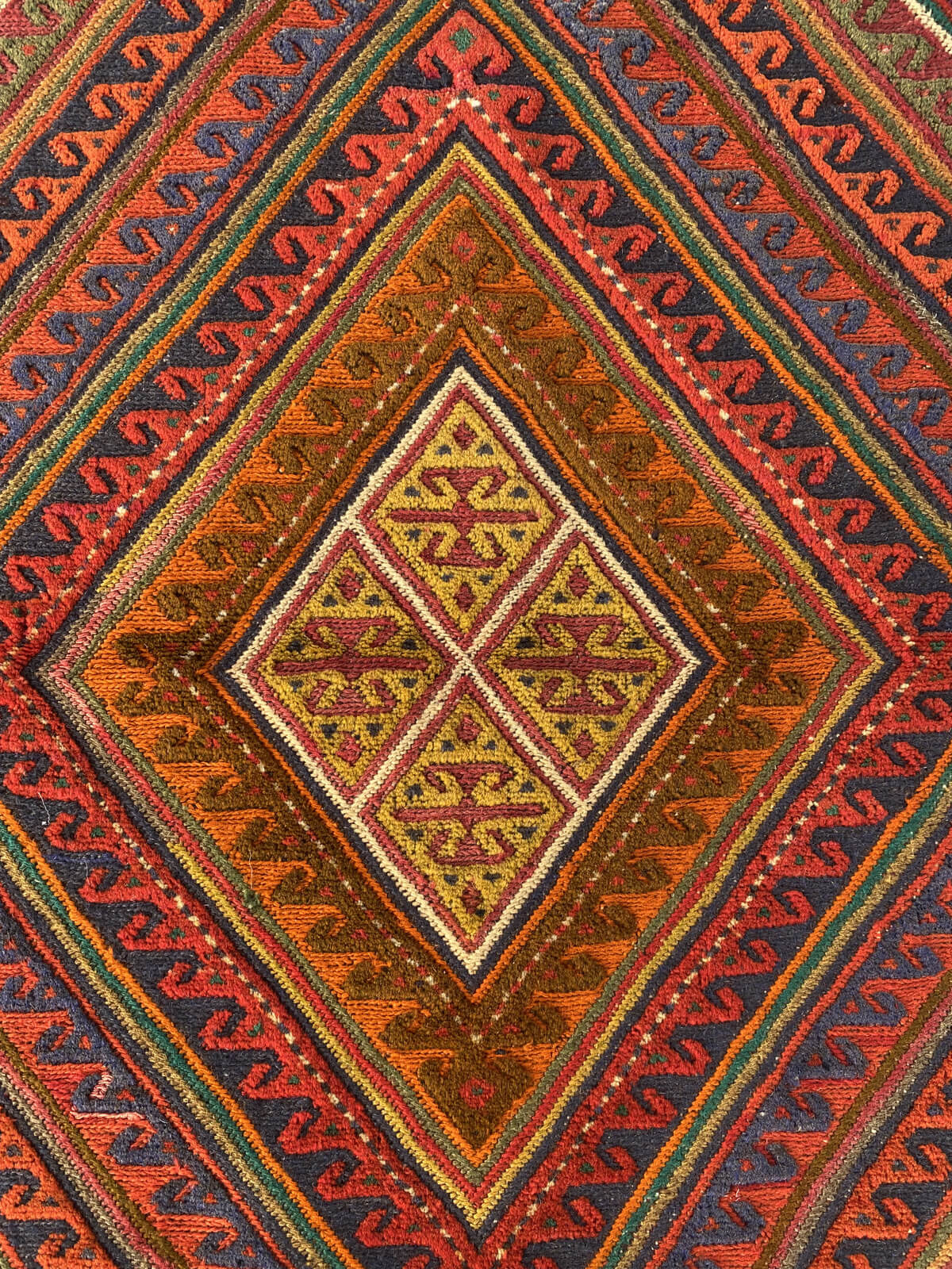 Handmade Afghan Tribal Meshwani Rug 132x120 cm KAS#785