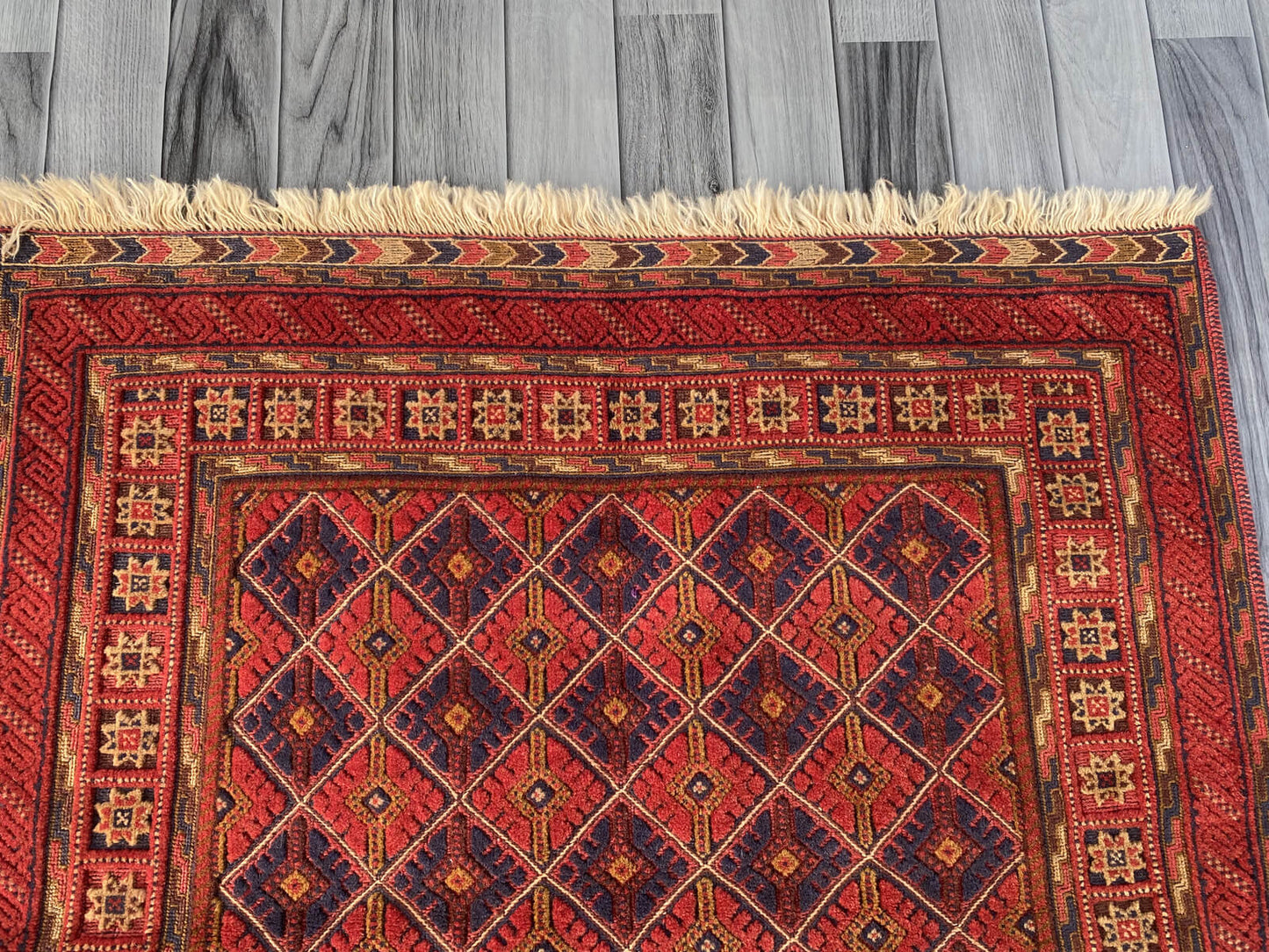 Handmade Afghan Tribal Meshwani Rug 112x106 cm KAS#786