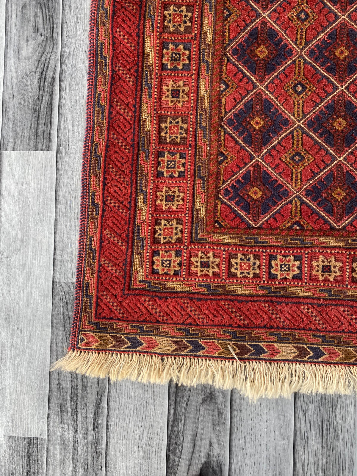 Handmade Afghan Tribal Meshwani Rug 112x106 cm KAS#786