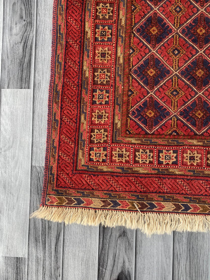 Handmade Afghan Tribal Meshwani Rug 112x106 cm KAS#786