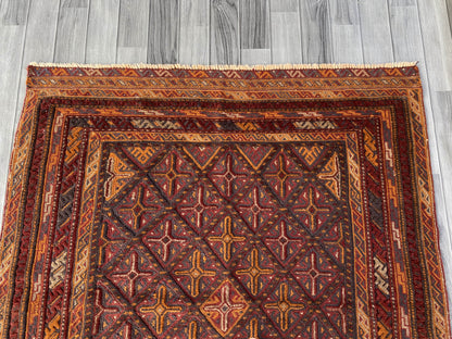 Handmade Afghan Tribal Meshwani Rug 141x127 cm KAS#787