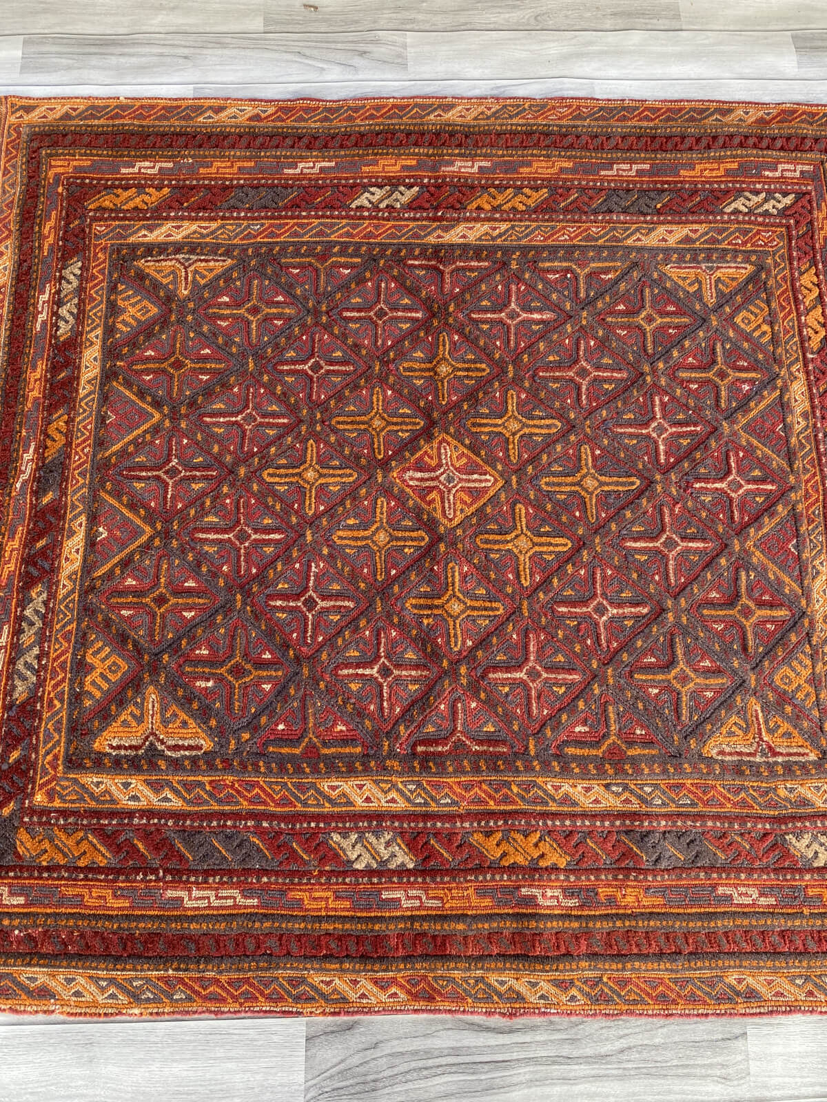 Handmade Afghan Tribal Meshwani Rug 141x127 cm KAS#787
