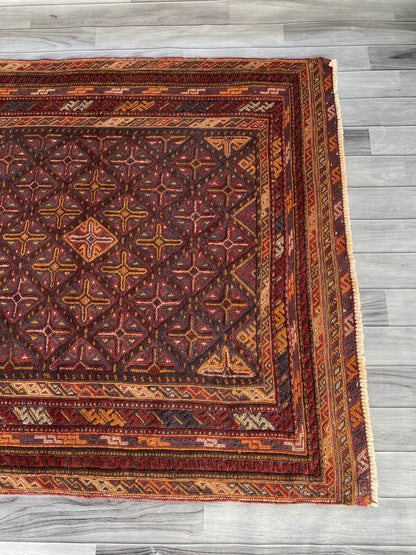 Handmade Afghan Tribal Meshwani Rug 141x127 cm KAS#787