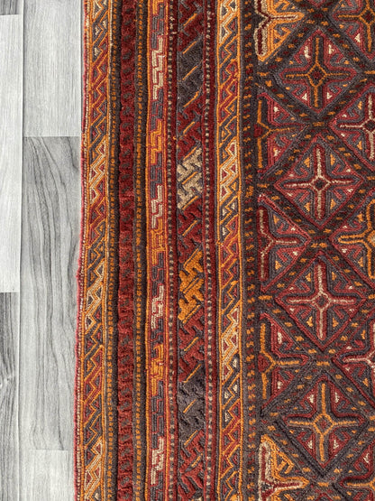 Handmade Afghan Tribal Meshwani Rug 141x127 cm KAS#787