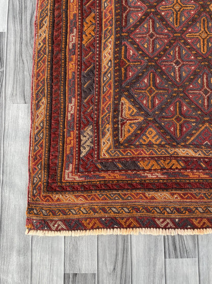 Handmade Afghan Tribal Meshwani Rug 141x127 cm KAS#787