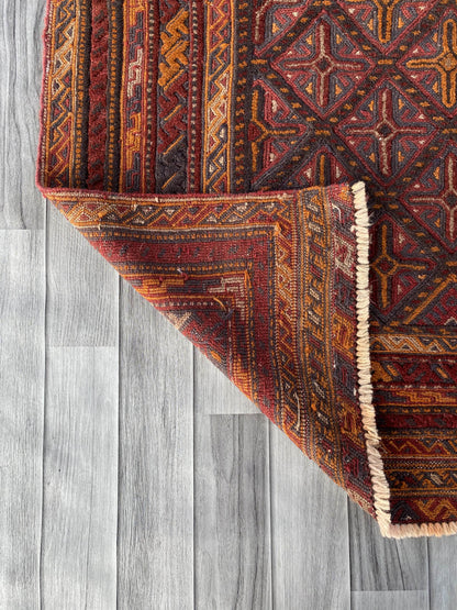 Handmade Afghan Tribal Meshwani Rug 141x127 cm KAS#787