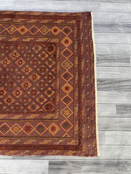 Handmade Afghan Tribal Meshwani Rug 129x115 cm KAS#788