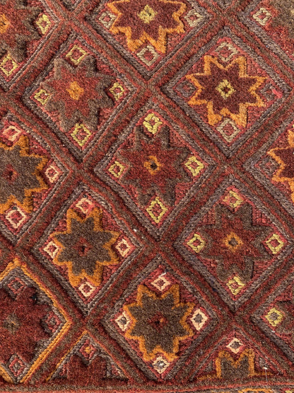 Handmade Afghan Tribal Meshwani Rug 129x115 cm KAS#788