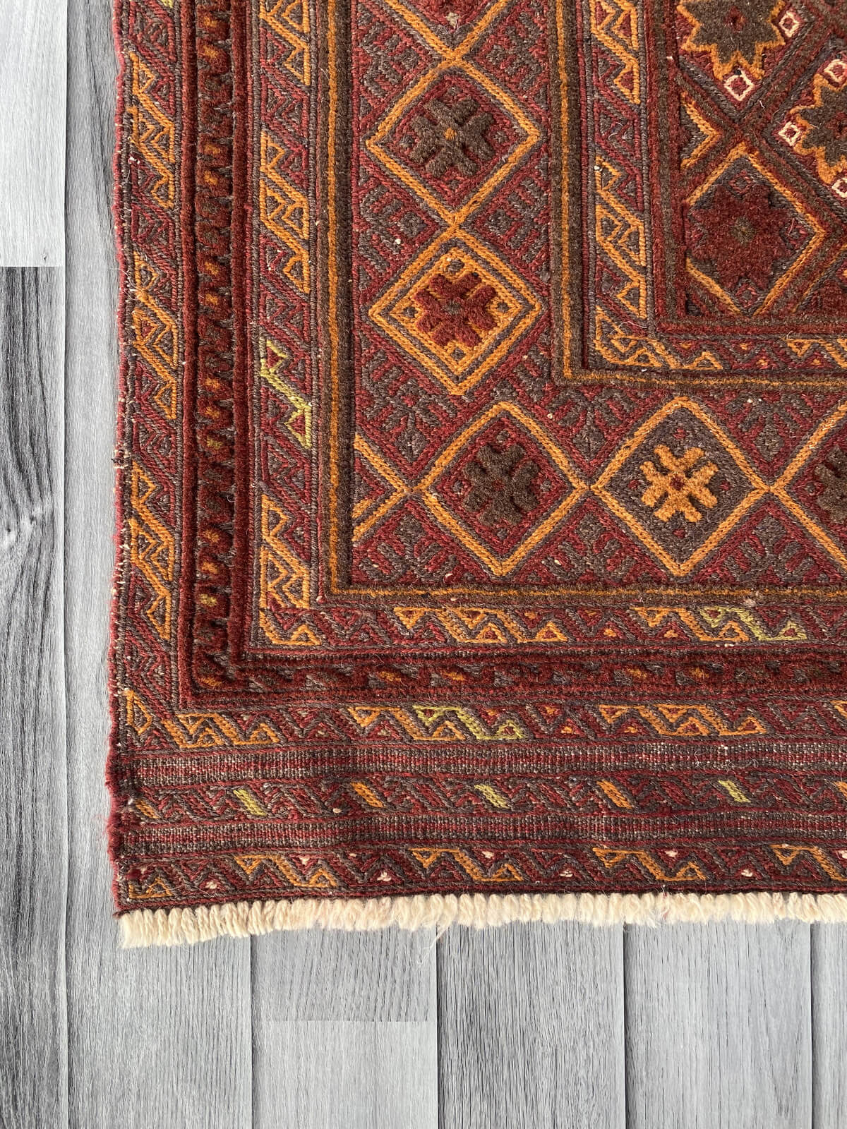 Handmade Afghan Tribal Meshwani Rug 129x115 cm KAS#788