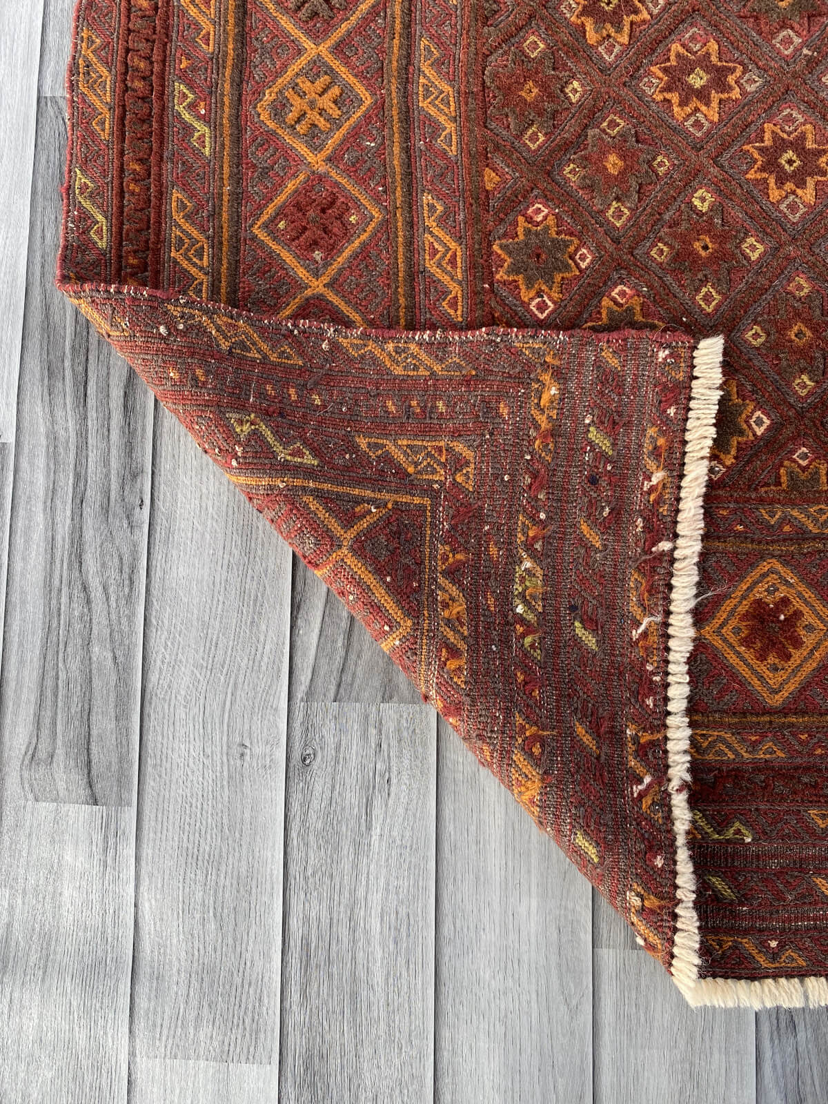 Handmade Afghan Tribal Meshwani Rug 129x115 cm KAS#788