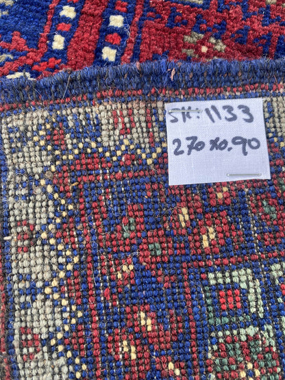 Handmade Traditional Runner Rug  270 cm x 90 cm  SK#1133