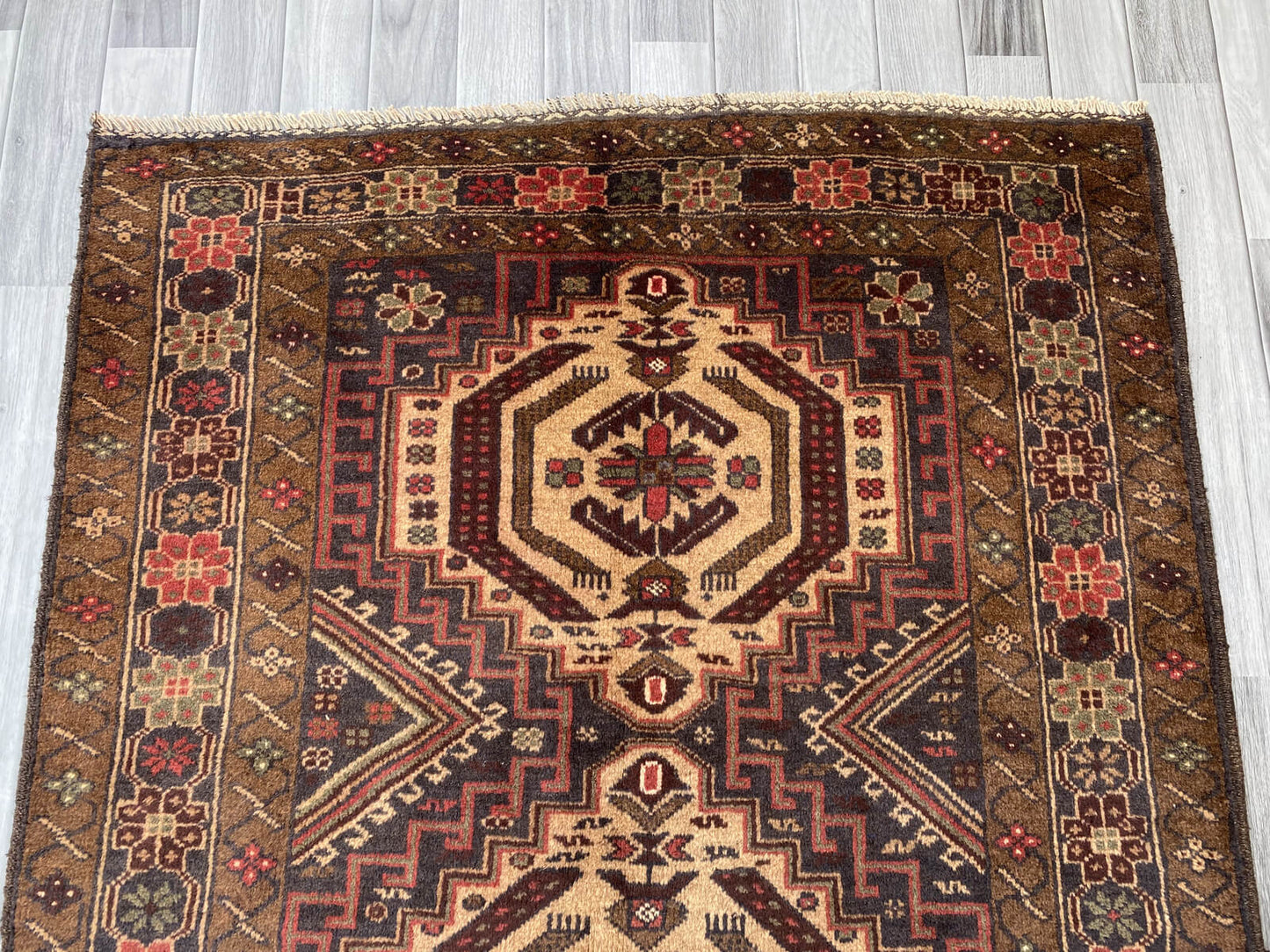 Handmade Afghan Balochi Rug 210x118 cm KAS#790