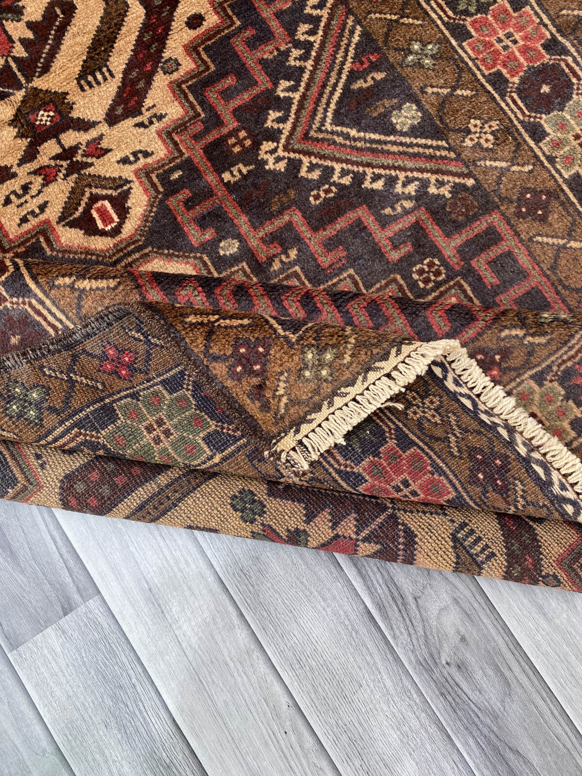 Handmade Afghan Balochi Rug 210x118 cm KAS#790