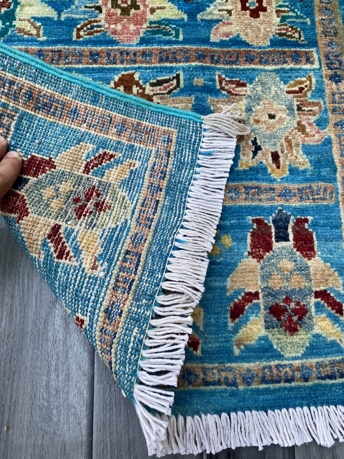 Handmade Afghan Chobi Rug 100x53 cm KAS#795