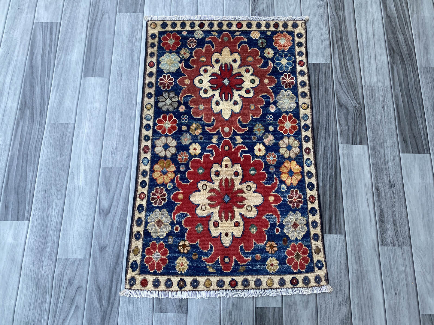 Handmade Afghan Chobi Rug 91x57 cm KAS#797