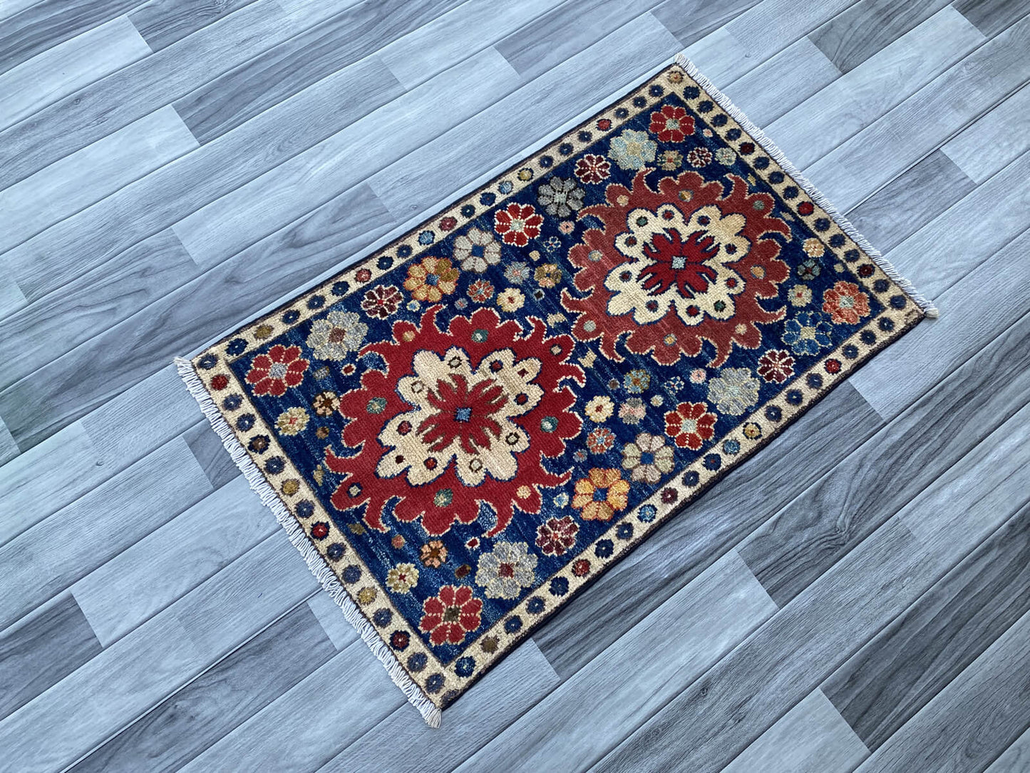 Handmade Afghan Chobi Rug 91x57 cm KAS#797