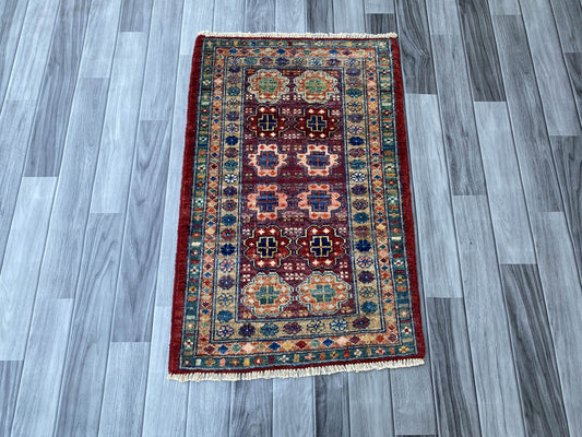 Handmade Afghan Chobi Rug 96x63 cm KAS#798