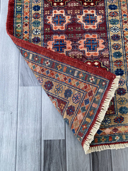 Handmade Afghan Chobi Rug 96x63 cm KAS#798