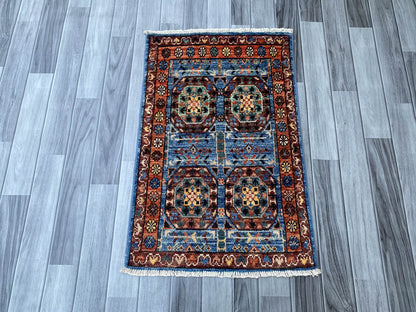Handmade Afghan Chobi Rug 89x59 cm KAS#800