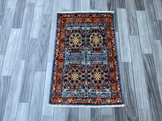 Handmade Afghan Chobi Rug 89x59 cm KAS#800