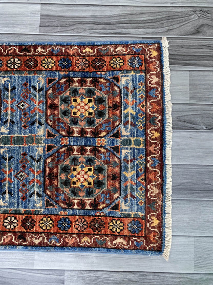 Handmade Afghan Chobi Rug 89x59 cm KAS#800