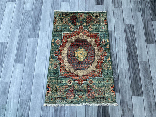 Handmade Afghan Chobi Rug 91x56 cm KAS#801