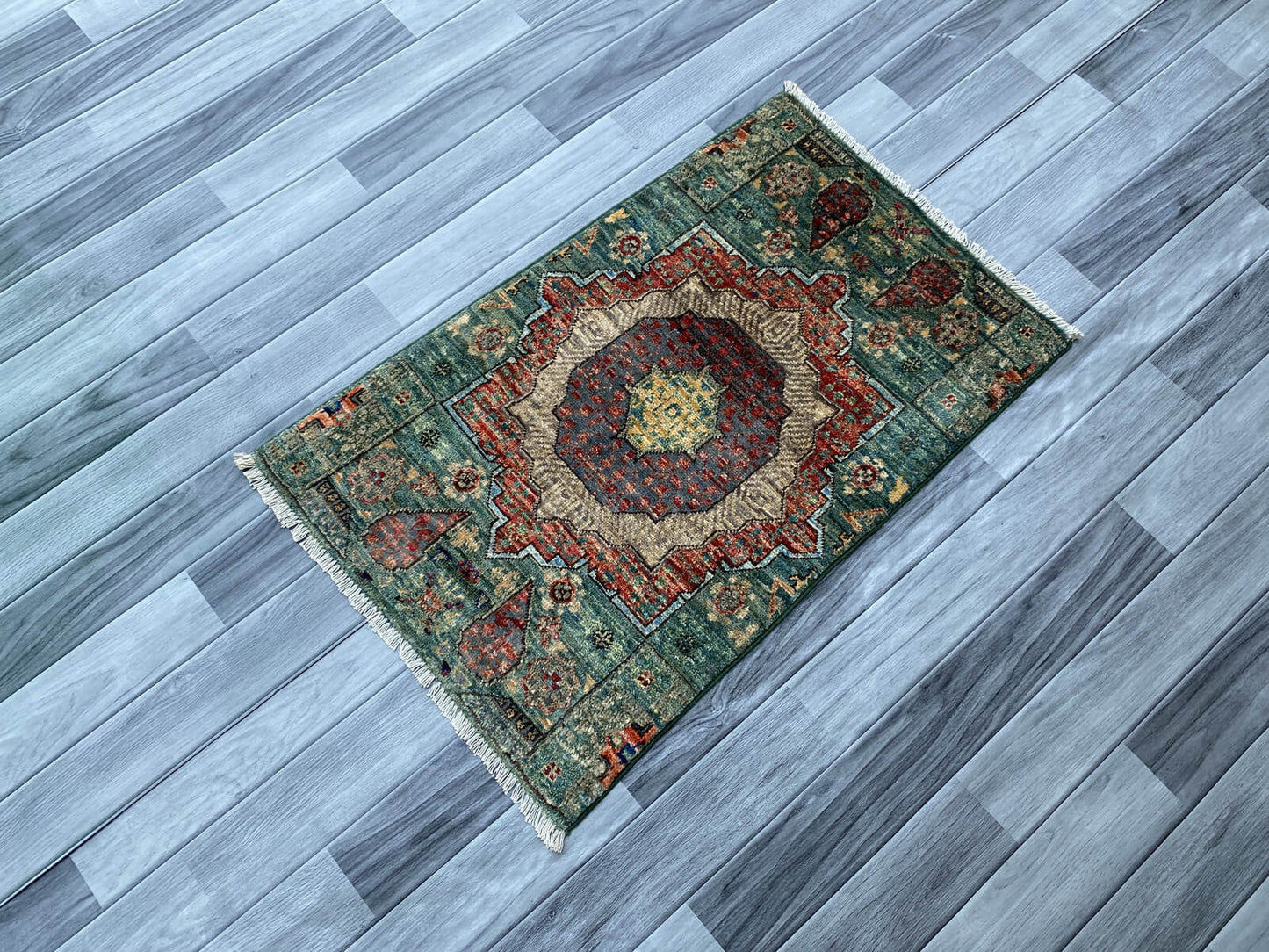 Handmade Afghan Chobi Rug 91x56 cm KAS#801